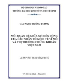 Luận văn Thạc sĩ Kinh tế: Mối quan hệ giữa sự biến động của các nhân tố kinh tế vĩ mô và thị trường chứng khoán Việt Nam