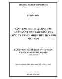 Luận văn Thạc sĩ Quản lý an toàn và sức khỏe nghề nghiệp: Nâng cao hiệu quả công tác an toàn vệ sinh lao động của Công ty Trách nhiệm hữu hạn HZO Việt Nam