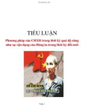 Tiểu luận: Phương pháp của CHXH trong thời kỳ quá độ cũng như sự vận dụng của Đảng ta trong thời kỳ đổi mới