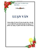 Luận văn đề tài về Hoàn thiện tổ chức kế toán doanh thu, chi phí và xác định kết quả kinh doanh tại công ty Cổ phần xây dựng và phát triển đầu tư Hải Phòng