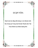 LUẬN VĂN: Hạch toán lao động tiền lương và các khoản trích theo lương tại Trung tâm Du lịch Thanh niên Việt Nam( Khách sạn Khăn Quàng Đỏ)