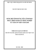 Tóm tắt Luận án tiến sĩ Lịch sử: Đảng bộ tỉnh Hưng Yên lãnh đạo phát triển kinh tế nông nghiệp từ năm 1997 đến năm 2010