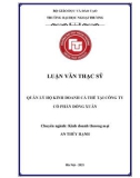 Luận văn Thạc sĩ Kinh doanh thương mại: Quản lý hộ kinh doanh cá thể tại công ty cổ phần Đồng Xuân