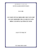 Luận văn Thạc sĩ Chính sách công: Các nhân tố tác động đến việc tuân thủ các quy định đối với các hộ gây nuôi động vật rừng tại tỉnh Tây Ninh