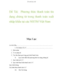 Báo cáo Phương thức thanh toán tín dụng chứng từ trong thanh toán xuất nhập khẩu tại các NHTM Việt Nam