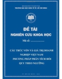 Đề tài nghiên cứu khoa học: Cấu trúc vốn và giá trị doanh nghiệp Việt Nam phương pháp phân tích hồi quy theo ngưỡng