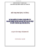 Luận văn Thạc sĩ Kinh tế: Dự báo những tác động cơ bản đến các doanh nghiệp thương mại khi Việt Nam gia nhập WTO