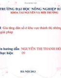 Đề tài: Gia tăng dân số ở khu vực thành thị những vấn đề đặt ra và giải pháp