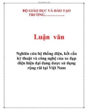 Luận văn : Phân tích &nghiên cứu hệ thống điện, kết cấu kỹ thuật và công nghệ của xe đạp điện hiện đại đang được sử dụng rộng rãi tại Việt Nam