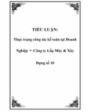 TIỂU LUẬN: Thực trạng công tác kế toán tại Doanh Nghiệp