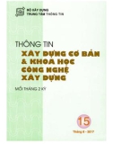 Thông tin Xây dựng cơ bản và khoa học công nghệ xây dựng – Số 15/2017