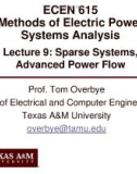 Lecture Methods of Electric power systems analysis - Lesson 9: Sparse systems, advanced power flow