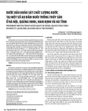 Bước đầu khảo sát chất lượng nước tại một số ao đầm nuôi trồng thủy sản ở Hà Nội, Quảng Ninh, Nam Định và Hà Tĩnh