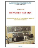 Giáo trình Thí nghiệm máy điện - CĐ Giao thông Vận tải