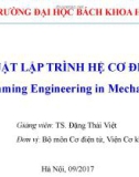 Bài giảng Kỹ thuật lập trình hệ cơ điện tử: Chương 10 - TS. Đặng Thái Việt