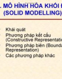 Bài giảng CAD/CAM/CNC: Bài 5 - ĐH Bách khoa TP. HCM