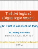 Bài giảng Thiết kế logic số: Lecture 4.2 - TS. Hoàng Văn Phúc