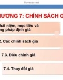 Bài giảng Marketing du lịch: Chương 7 - Chính sách giá