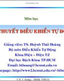 Bài giảng lý thuyết điều khiển tự động - Mô hình toán học, hệ thống điều khiển liên tục part 1