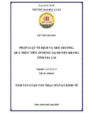 Tóm tắt Luận văn Thạc sĩ Luật kinh tế: Pháp luật về dịch vụ môi trường, qua thực tiễn áp dụng tại huyện Kbang, tỉnh Gia Lai