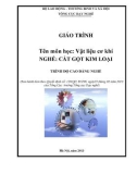 Giáo trình Vật liệu cơ khí (Nghề: Cắt gọt kim loại - Cao đẳng nghề): Phần 1 - Tổng cục Dạy nghề