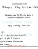 Bài giảng Cơ lưu chất: Chương 4 - TS. Nguyễn Quốc Ý