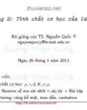 Bài giảng Cơ lưu chất: Chương 2 - TS. Nguyễn Quốc Ý