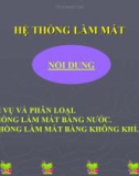 Bài giảng Hệ thống làm mát - Lê Anh Văn