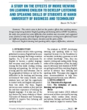 A study on the effects of movie viewing on learning English to develop listening and speaking skills of students at Hanoi University of Business and Technology