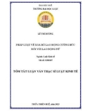 Tóm tắt Luận văn Thạc sĩ Luật kinh tế: Pháp luật về xoá bỏ lao động cưỡng bức đối với lao động nữ