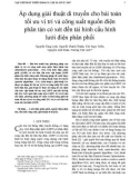 Áp dụng giải thuật di truyền cho bài toán tối ưu vị trí và công suất nguồn điện phân tán có xét đến tái hình cấu hình lưới điện phân phối