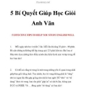 5 Bí Quyết Giúp Học Giỏi Anh Văn