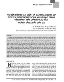 Nghiên cứu nhận diện và đánh giá nguy cơ tiếp xúc nghề nghiệp của người lao động vận hành máy dán ép cao tần ngành sản xuất giày da