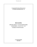 Bài giảng Vận hành thiết bị điện (Nghề: Vận hành nhà máy thủy điện) - Trường Cao Đẳng Lào Cai