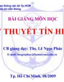 Bài giảng Lý thuyết tín hiệu: Chương 1 - Ths. Lê Ngọc Phúc