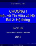 Bài giảng Tín hiệu và hệ thống: Chương 1 - Lê Vũ Hà (Bài 2)