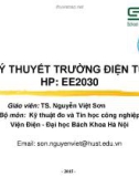 Bài giảng Lý thuyết trường điện từ: Chương 1 - TS. Nguyễn Việt Sơn