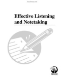 Effective Listening and Notetaking