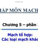 Bài giảng Nhập môn mạch số - Chương 5: Mạch tổ hợp: Các loại mạch khác (ThS. Nguyễn Thanh Sang)