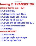 Bài giảng Kỹ thuật điện: Chương 2 - Transistor