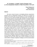 An Investigation of English Listening Strategies Used by Thai Undergraduate Students in Public Universities in the South