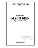 Bài giảng Mạch điện: Phần 1 - ĐH Phạm Văn Đồng