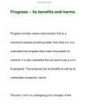 Progress – its benefits and harms