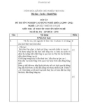 Đáp án đề thi tốt nghiệp cao đẳng nghề khóa 3 (2009-2012) - Nghề: Lắp đặt thiết bị cơ khí - Môn thi: Lý thuyết chuyên môn nghề - Mã đề thi: ĐA-LĐTBCK-LT06