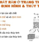 Bài giảng Cơ sở khoa học vật liệu: Chất rắn ở trạng thái vô định hình và thủy tinh - Cao Xuân Việt