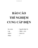 Báo cáo thí nghiệm cung cấp điện