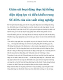 Giám sát hoạt động thực hệ thống điện động lực và điều khiển trong SCADA của sản xuất công nghiệp