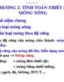 Bài giảng Nền và móng: Chương 2 - Tính toán thiết kế móng nông