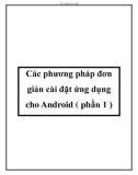 Các phương pháp đơn giản cài đặt ứng dụng cho Android