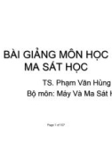 Bài Giảng Môn Học Ma Sát Học